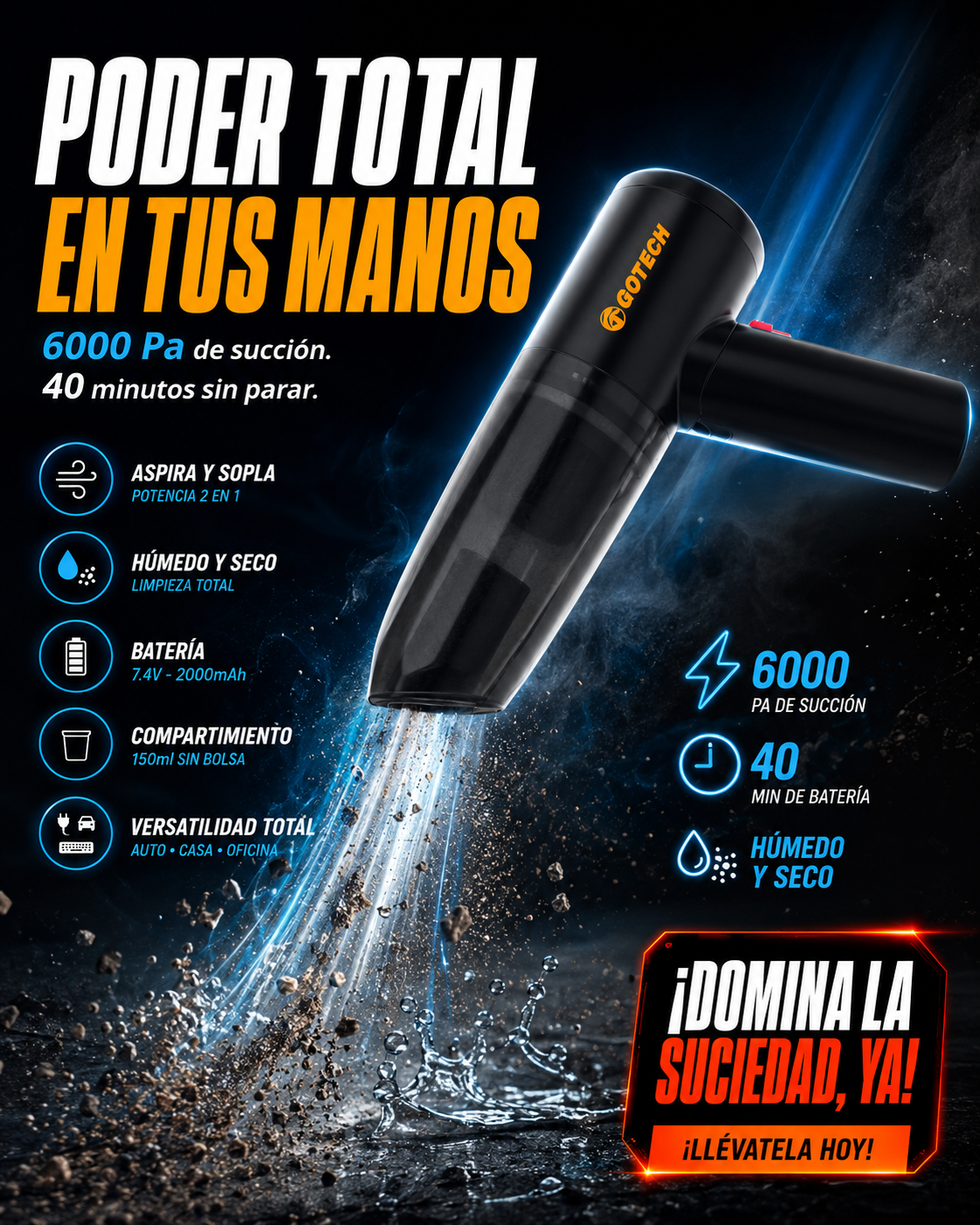 Aspiradora 3 en 1  Humeda & Seca