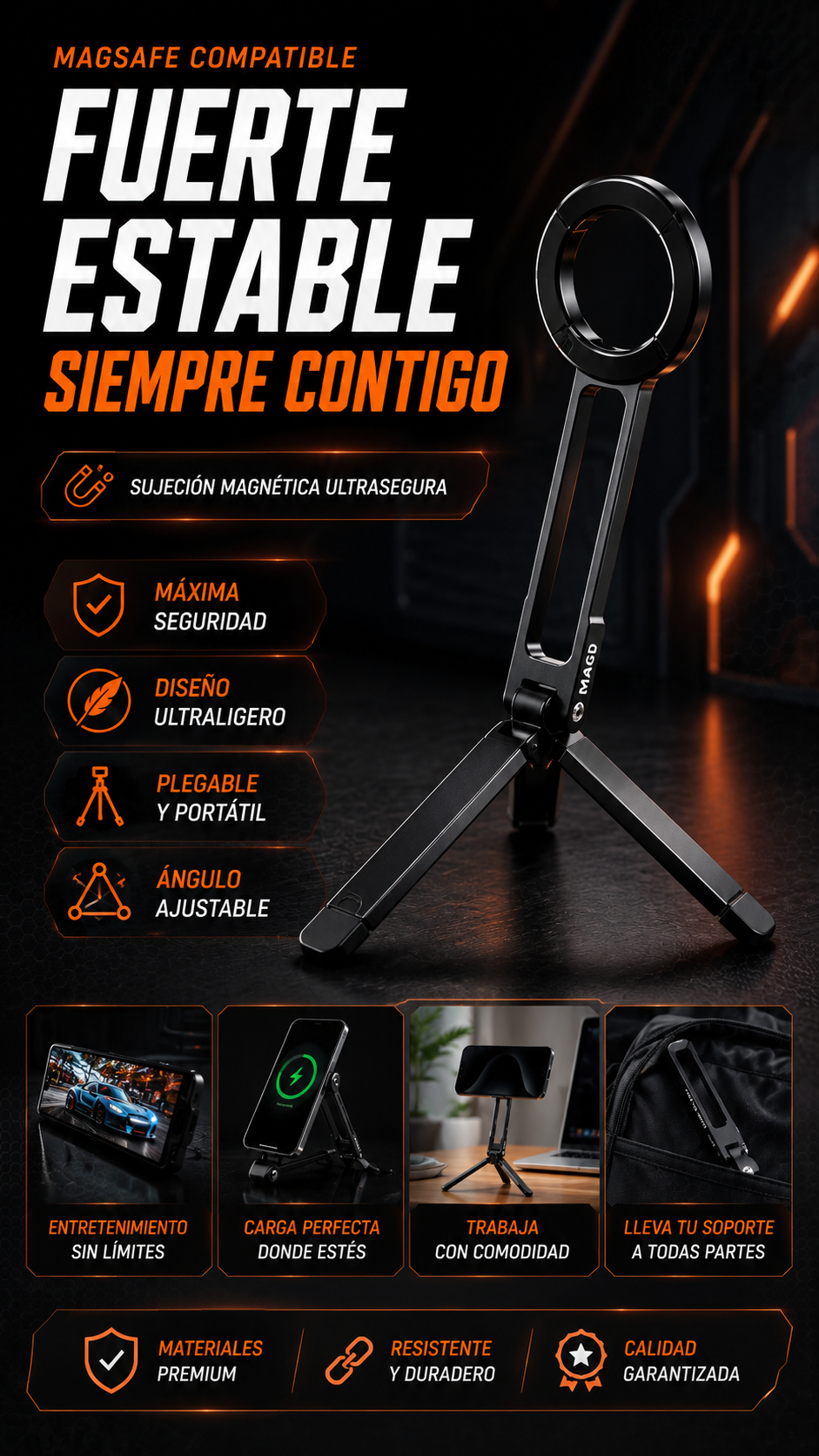 Tripode Magnetico de Aluminio