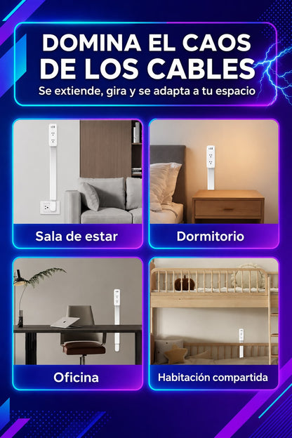 Regleta Extendible 2 tomas/usb/c